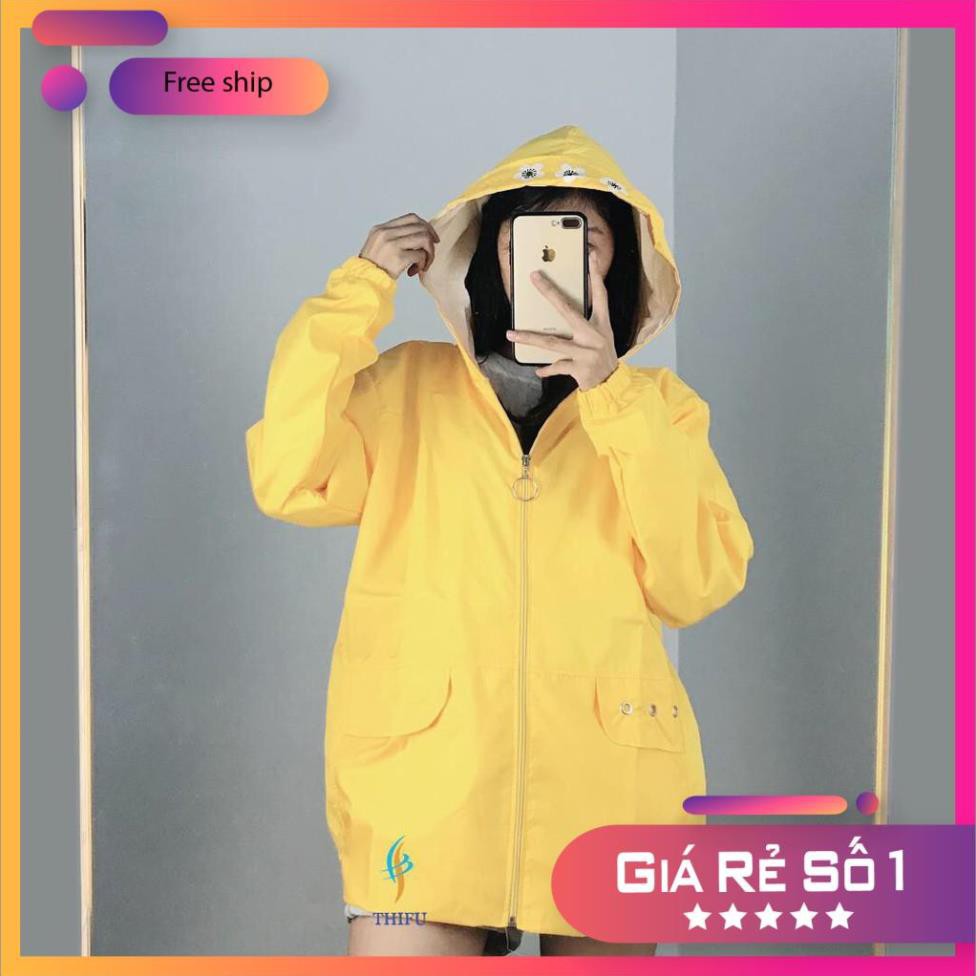 [ÁO KHOÁC NỮ,NAM] Áo Khoác Dù Nữ 2 Lớp 3 Bông Hoa Free Size 70kg AK18