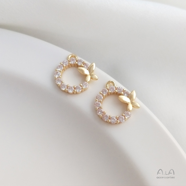 Mặt Trang Sức Hình Bướm Mạ Vàng 14K Nhiều Màu Sắc