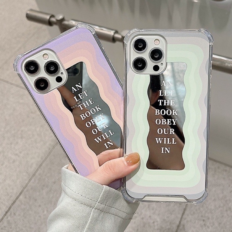 Ốp lưng iphone mềm dẻo tráng gương viền màu đáng iu
