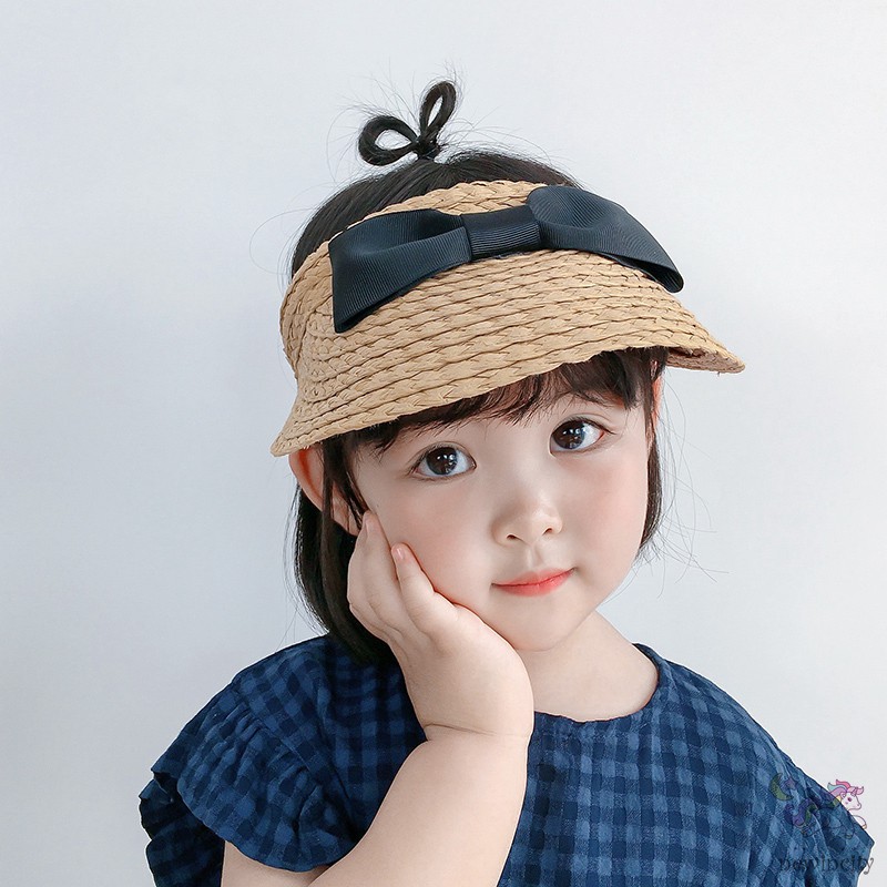 Mũ cói phối nơ thời trang Hàn Quốc cho bé gái