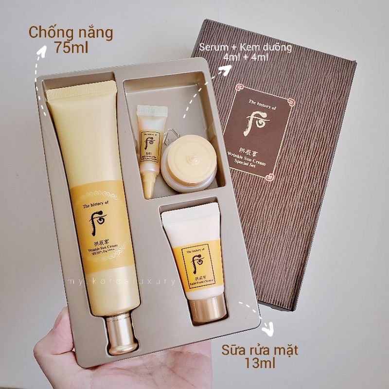 Set Kem chống nắng Whoo Wrinkle Sun Spf50+/Pa++++