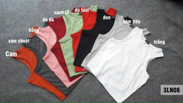 Áo croptop 3 lỗ ngược cotton 4 chiều