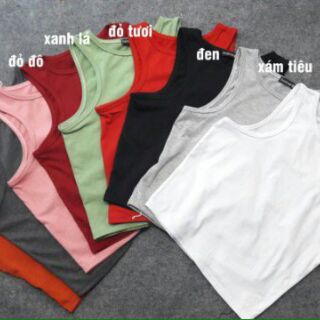 Áo croptop 3 lỗ ngược cotton 4 chiều