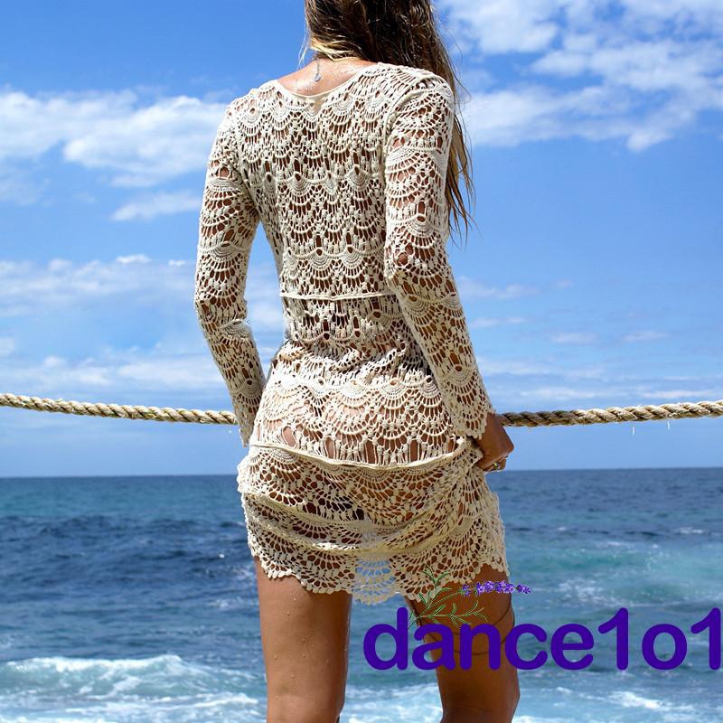 ☛☏❤Fashion Women Lace Crochet Bikini Cover Up Swimwear Summer Beach Dress Pool Bathing Sea