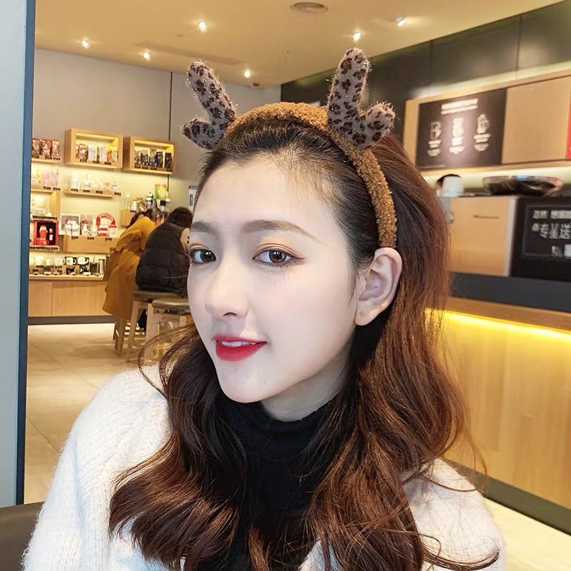 Bờm tóc sừng hươu cute dễ thương phong cách Hàn Quốc