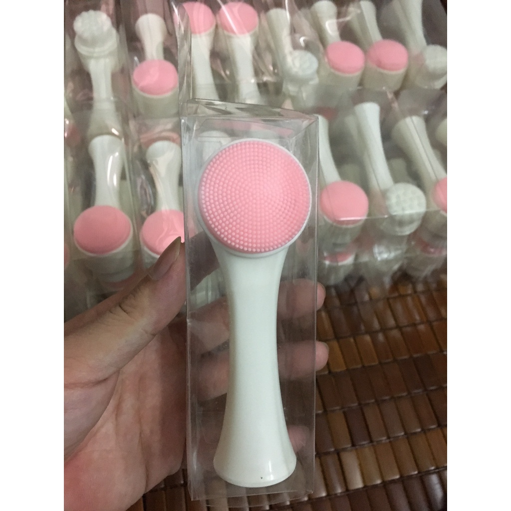 Cọ rửa mặt silicon 2 đầu massage mặt giúp loại bỏ hoàn toàn bụi bẩn, bã nhờn trên da, se khít lỗ chân lông hiệu quả