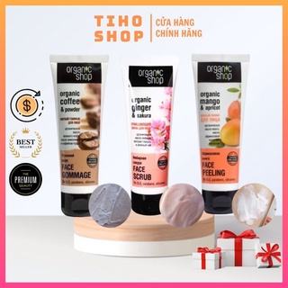 Tẩy da chết mặt Organic shop Organic coffee & powder Nga – Tuýp 75ml