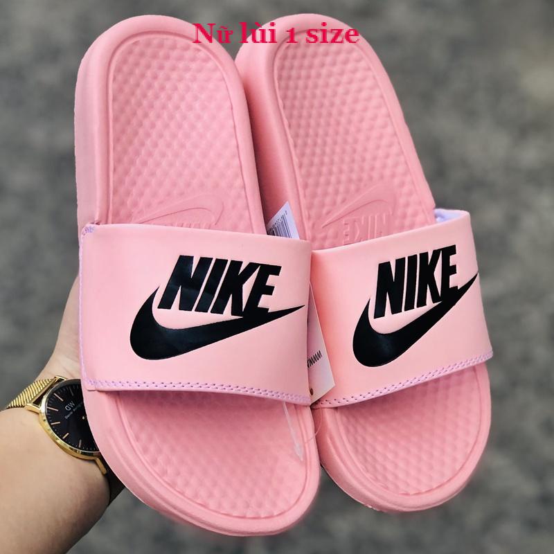 Dép unisex 𝐍𝐈𝐊𝐄 ❤️FREESHIP + Hộp❤️ dép quai ngang thể thao nam nữ mk in 𝐍𝐈𝐊𝐄-𝐁𝐚𝐧𝐚𝐬𝐬𝐢,hồng-logo-đen
