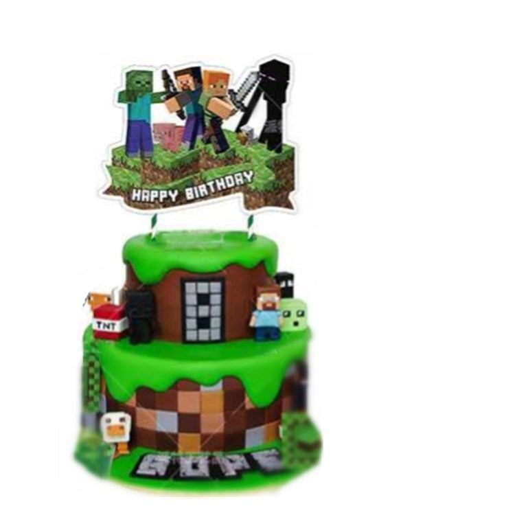 Đồ dùng ăn mặc tiệc sinh nhật cho trẻ em My World Theme Balloon Set Miner Pixel Banner Balloon cao su