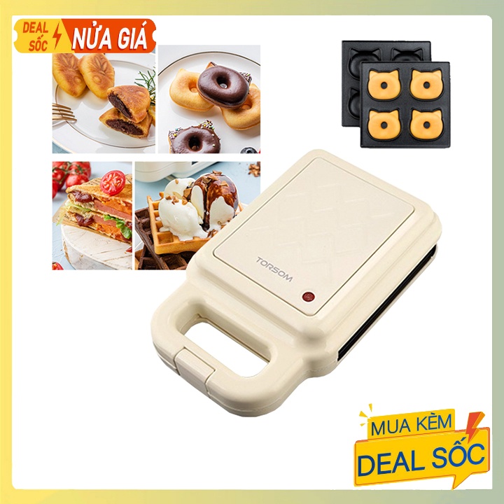 Máy nướng bánh mặt gấu Donut Torsom 600W [Sẵn hàng]