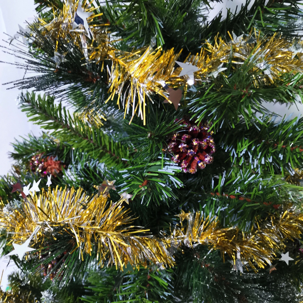 Cây thông noel 3 loại lá gắn trái thông 1m2 mini để bàn trang trí giáng sinh hàng Việt Nam chất lượng cao