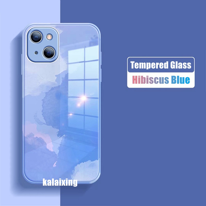 【Có Logo】Ốp điện thoại kính cường lực hình vuông cho iPhone 13 Pro Max 11Pro Xs Max XR X 12Pro 7 8 Plus