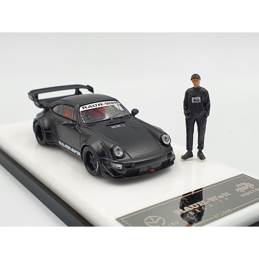 Xe Mô Hình Porsche Rauh-Welt Stella Artois 1:64 Time Micro x Moxtoys ( Đen )