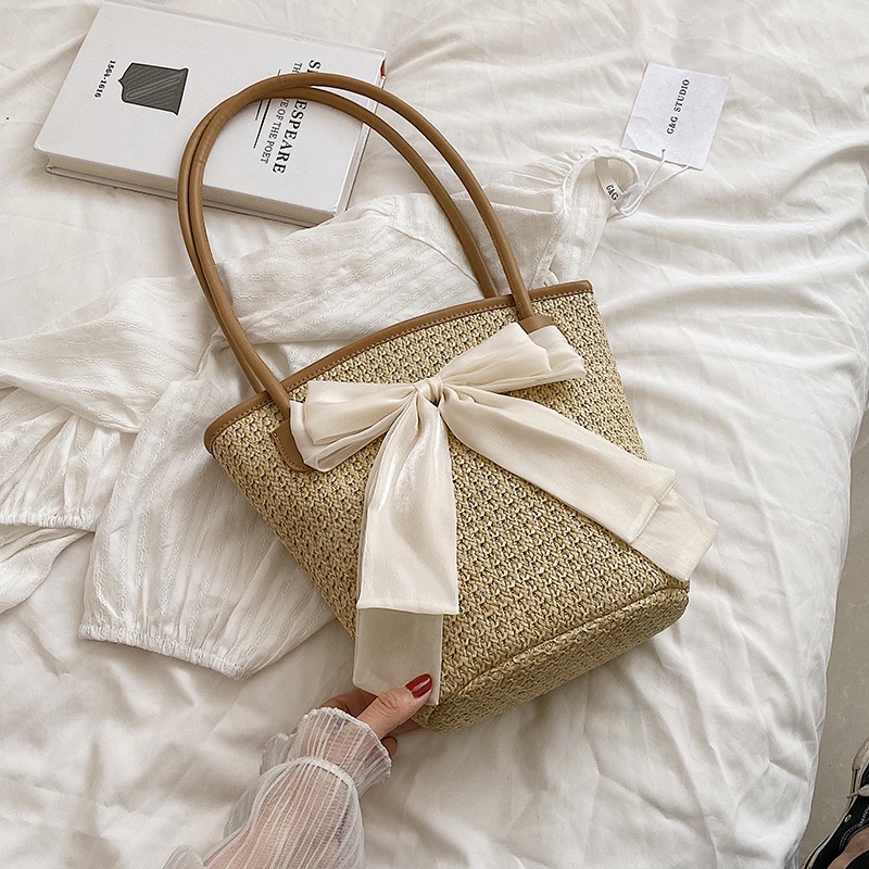 Túi đeo vai IELGY đan rơm sức chứa lớn thời trang cho nữ