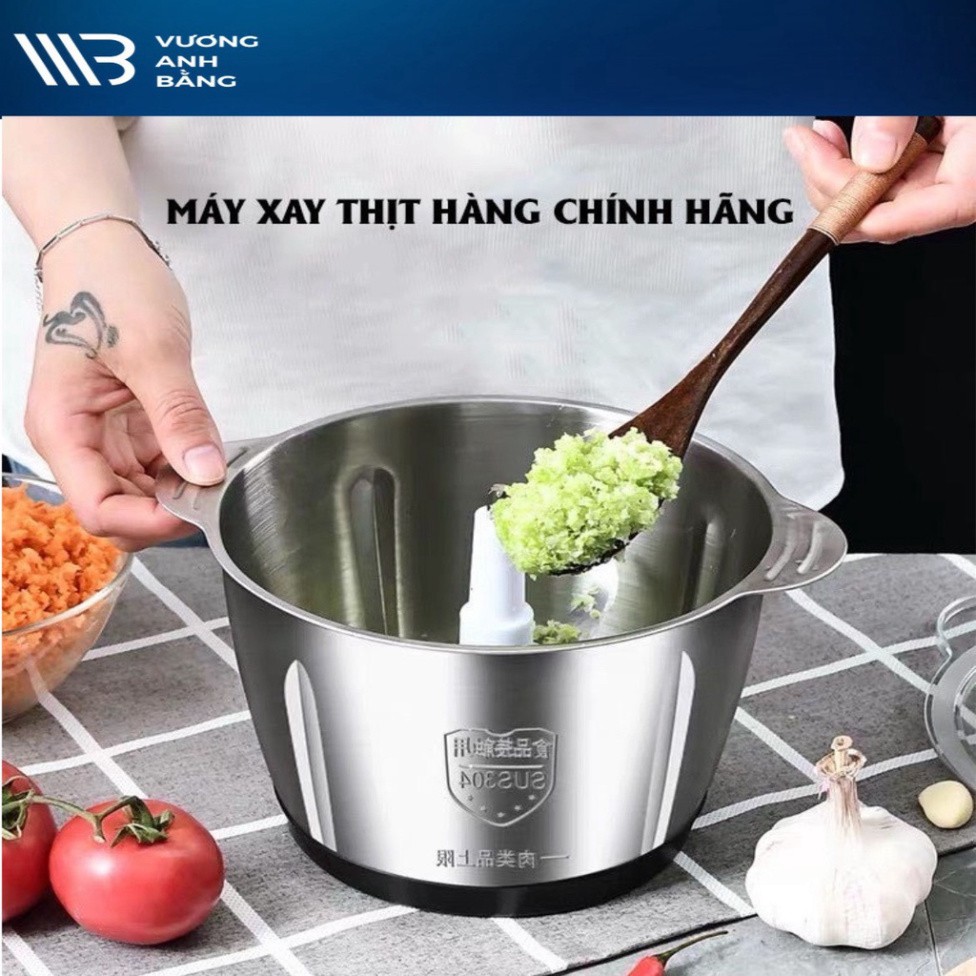 Máy Xay Thịt Cối Inox Dung tích 2L, Máy Say Thực Phẩm Đa Năng Cao Cấp