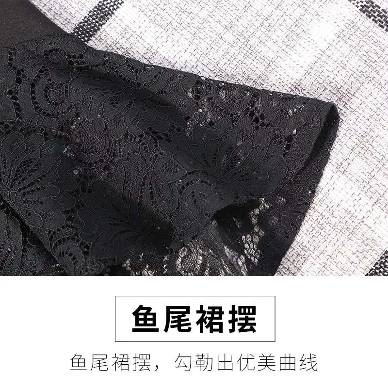 Chân váy bút chì phủ ren đuôi cá mịn | BigBuy360 - bigbuy360.vn