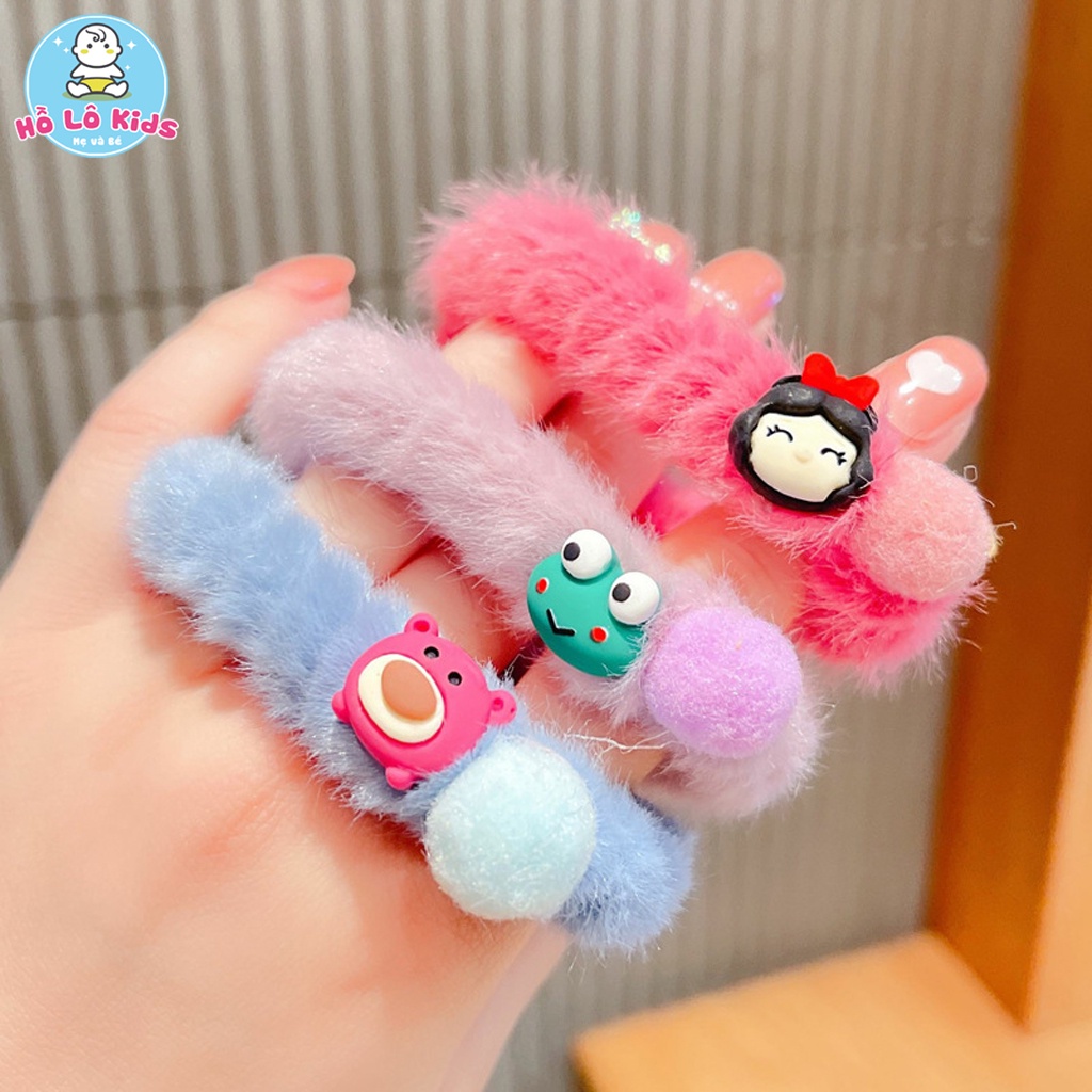Dây buộc tóc cho bé gái lông xù Hàn Quốc hình thú đáng yêu Hồ Lô Kids