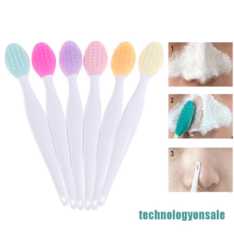 (Hàng Mới Về) Bàn Chải Silicone Làm Sạch Mụn Đầu Đen Tiện Lợi