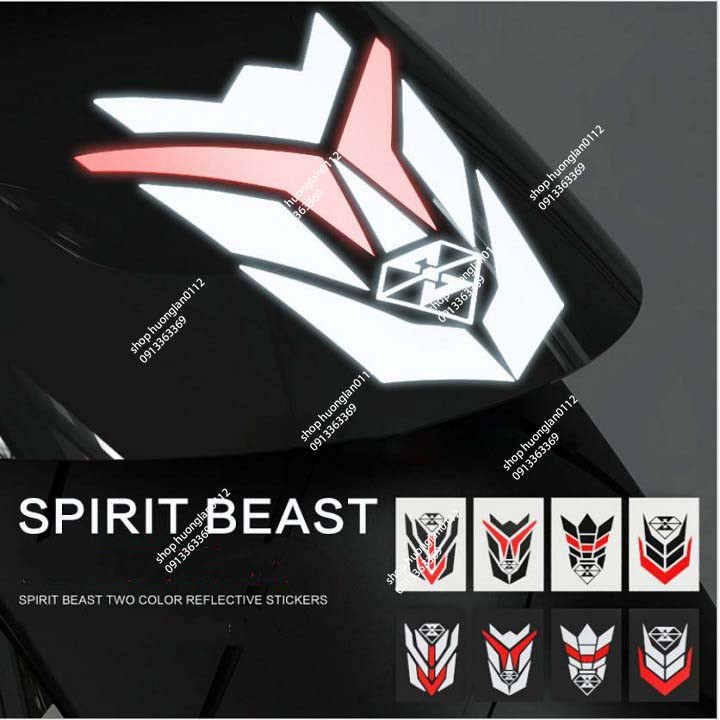 ( Hàng Chất, giá tốt ) Tem decal phản quang Spirit Beast chính hãng dán dè trước ( giá 1 cái )