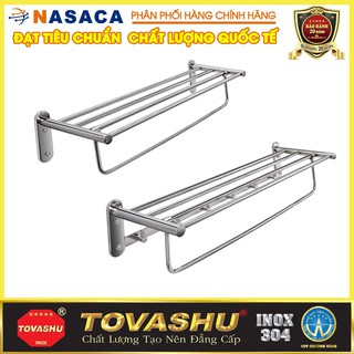 Máng khăn bồn xếp tovashu 2 loại có móc và không móc inox 304