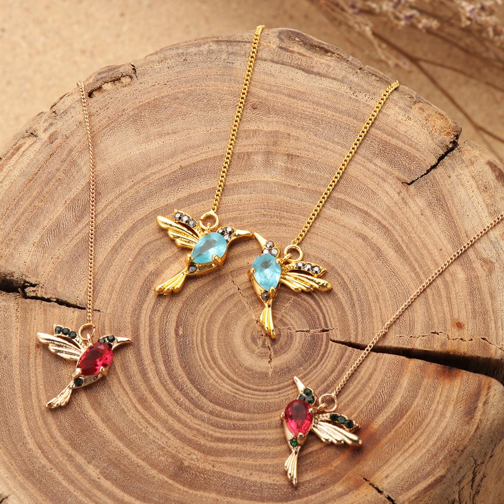 ORIENTLII Khuyên Tai Hình Chim Ruồi Đính Đá Nhân Tạo Thời Trang