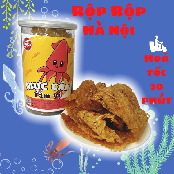 Mực cán tẩm vị 200gr - Hũ pet Hũ 750ml- thơm ngon- món quà từ biển đông