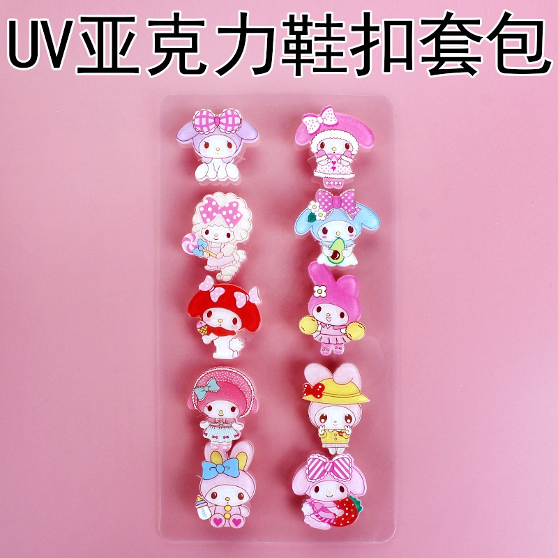 Jibitz Bộ 10 Phụ Kiện Hình Anime Demon Slayer Shoe Charm Kuromi Jibitz croc Cho Giày Phụ Nữ