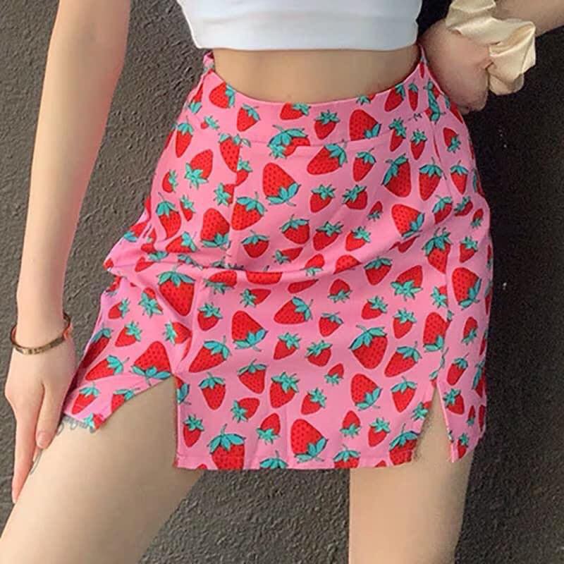 Váy ngắn hồng lưng cao dâu ôm ulzzang