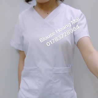 Bộ blouse cổ tim