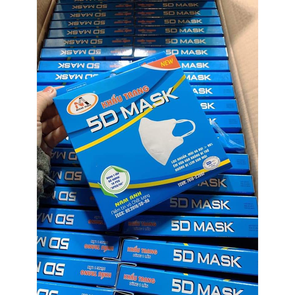 Combo 5 hộp khẩu trang y tế  3 lớp Famapro 5D Mask (10 cái /hộp )