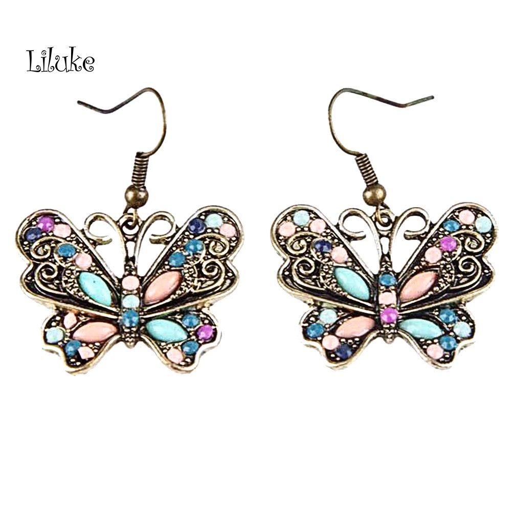 Đôi Khuyên Tai HìNh ChuồN ChuồN ChuồN ĐíNh Kim Cương Giả NhiềU Mà