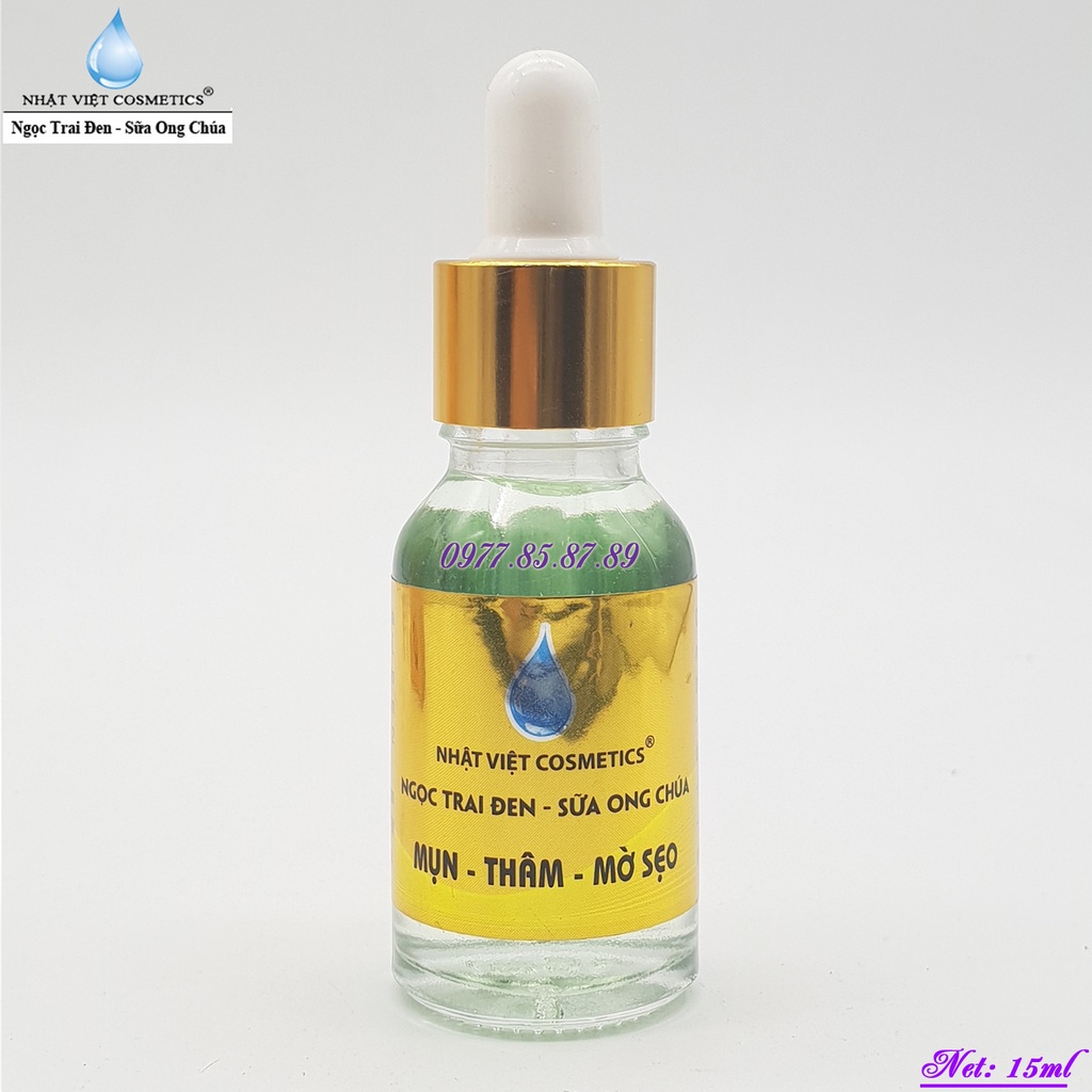 Serum mụn - Xóa thâm - Mờ sẹo dưỡng chất Ngọc t.rai đen - Sữa ong chúa Nhật Việt Cosmetics (15ml) #0