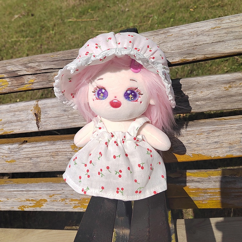 Bộ Đầm Công Chúa + Nón + Quần Lót + Dây Treo Trái Cherry 20cm Làm Quà Tặng Cho Búp Bê Taeyeon Yuri