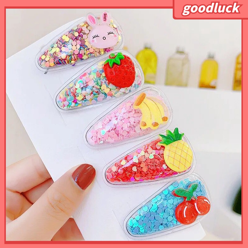 Set 5 Kẹp Tóc Hình Trái Cây Dễ Thương Cho Bé Gái