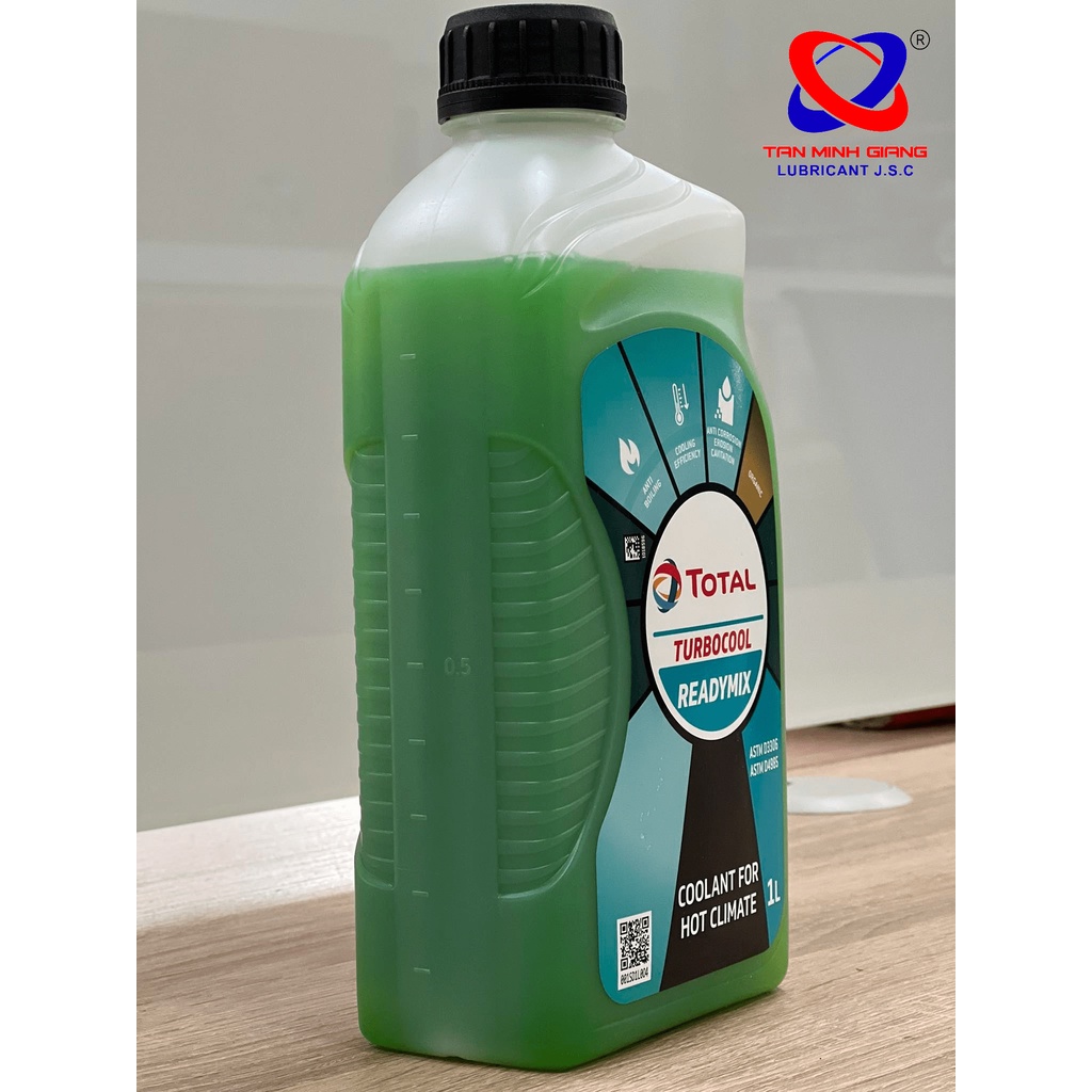 Nước mát xanh cho động cơ TOTAL TURBOCOOL READYMIX bình 1 Lít