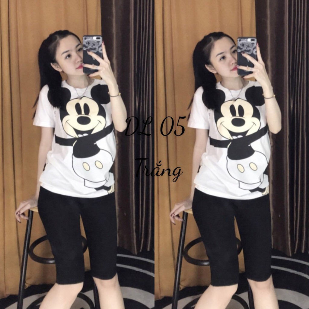 Đồ bộ mặc nhà nữ in hình chuột mickey cực dễ thương | BigBuy360 - bigbuy360.vn