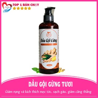 Dầu Gội Gừng Tươi, Làm Sạch Gàu, Giảm Gãy Rụng, Kích Thích Mọc Tóc Và Thư Giãn Da Đầu 250 ml - Mẹ Dâu Handmade