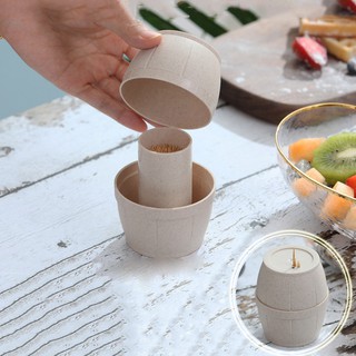HCM - Hủ đựng tăm lúa mì mẫu thùng rượu gỗ độc đáo
