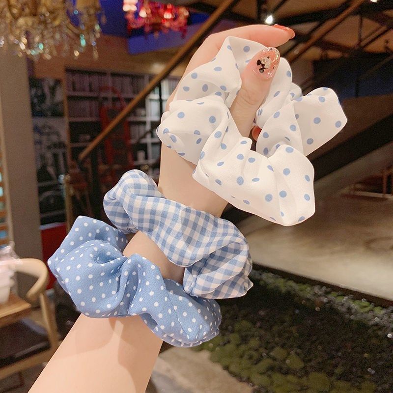 Dây Buộc Tóc Scrunchies Màu Xanh Dương Nhiều Mẫu Dễ Thương Có Thể Dùng Làm Vòng Tay  – Hadichi