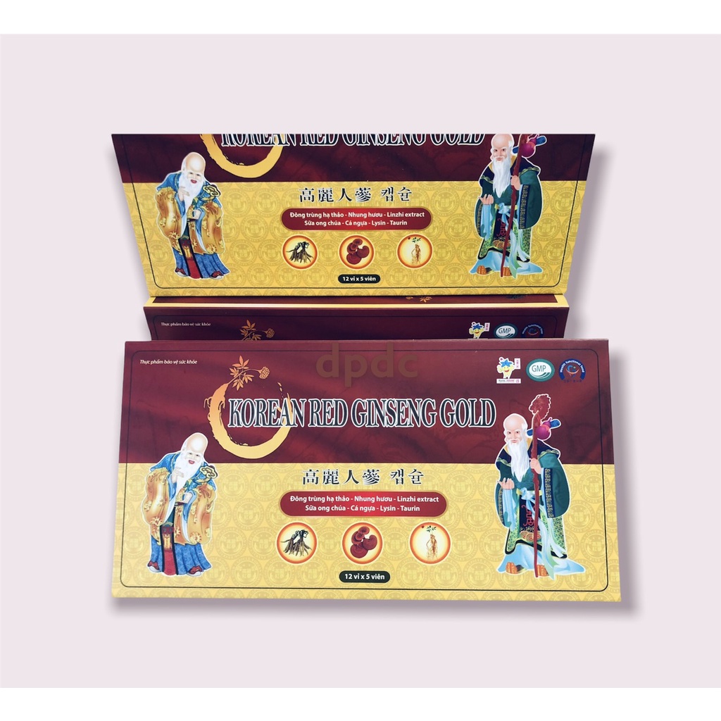 Viên bổ K.o.r.ean R.e.d G.i.n.seng Gold Giúp Bồi Bổ Cơ Thể, Ăn Ngủ Ngon, Cho Người Suy Nhược Cơ Thể - Hộp 60 Viên