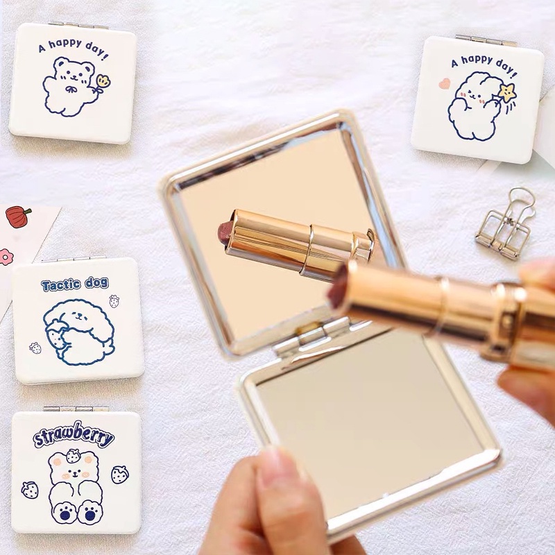 Gương mini cầm tay, Gương trang điểm mini hai mặt bỏ túi cao cấp dễ thương,  Gương Mini Gập Hai Mặt Dễ Thương Hàn Quốc, Gương Trang Điểm Hai Mặt Gấp Gọn