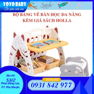 Bảng vẽ bàn học kệ sách đồ chơi mèo Holla 3 trong 1 - yoyo baby