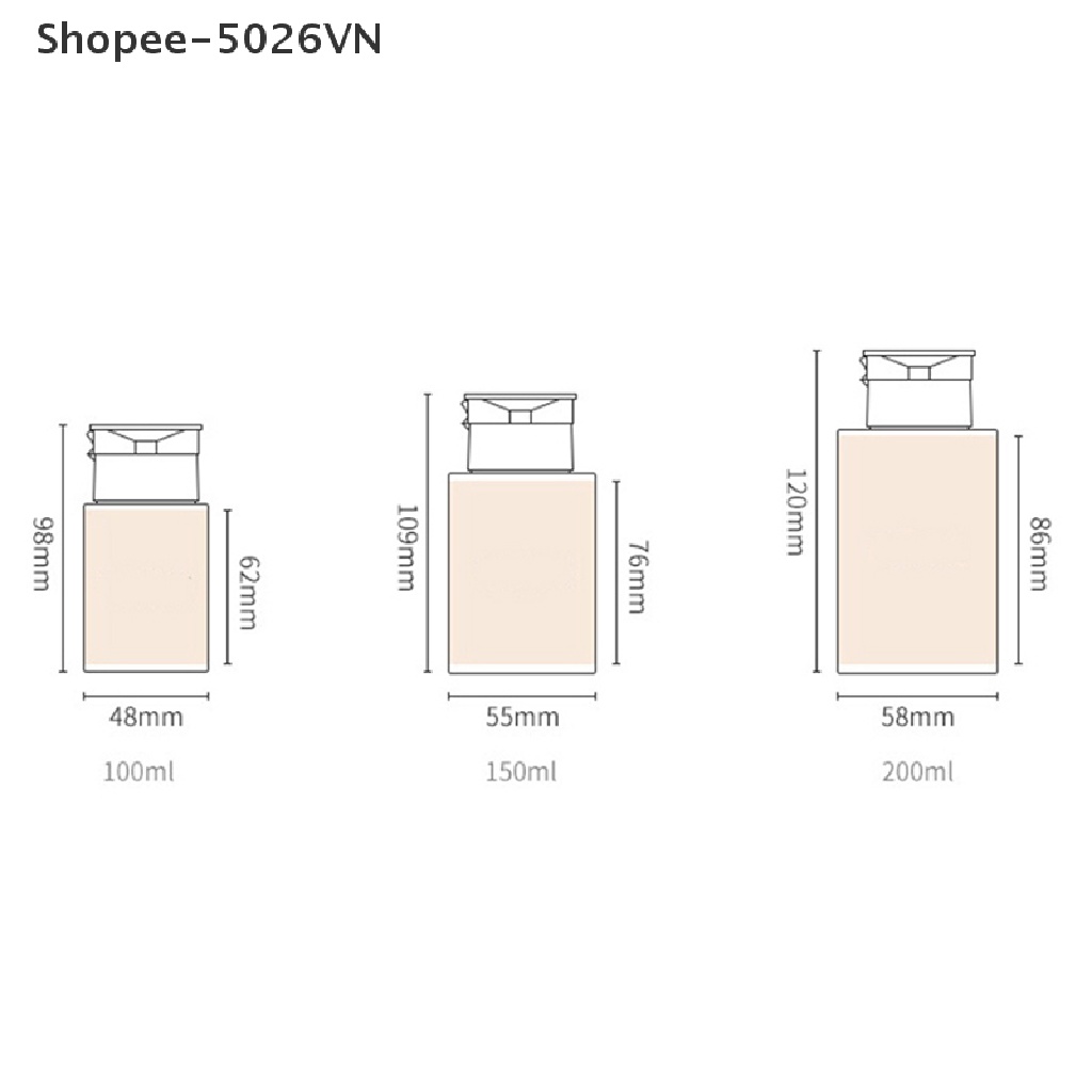 Chai rỗng dạng nhấn đựng dung dịch trang điểm làm đẹp 100 / 150ml