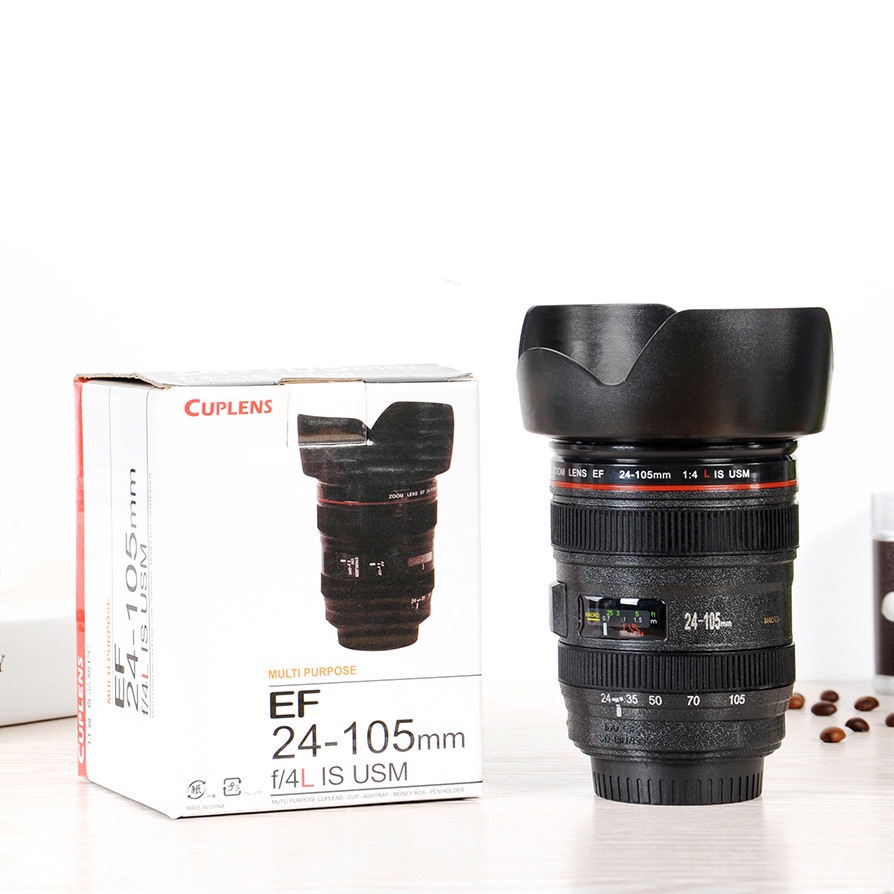 Cốc Nước Hình Ống Kính Máy Ảnh SLR Bằng Thép Không Gỉ Độc Đáo Cho Học Sinh/ Văn Phòng