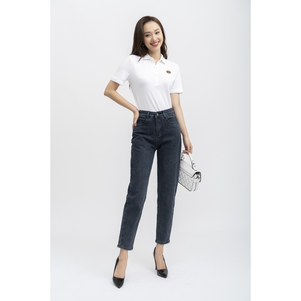 Áo thun nữ cotton Fiona, Áo polo tay ngắn màu trắng co giãn chất liệu mịn mát FIONA F522182