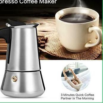 Máy Pha Cà Phê Definite Mocha Latte Percolator Bằng Thép Không Gỉ 300ml (6 Cốc) Df3;