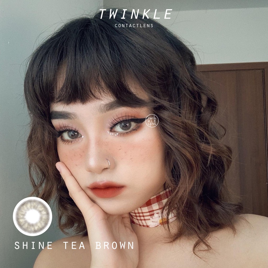 (Sale 50%-Giá 1 chiếc)Kính áp tròng nâu tây Shine Brown