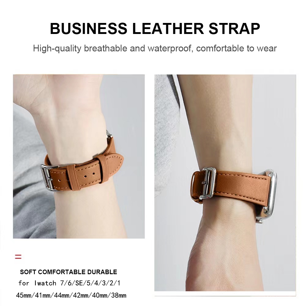 Dây Đeo Bằng Da Chất Lượng Cao Cho iWatch 38mm 40mm iWatch 42 44mm Series 4 5 6 SE 7 41 45mm