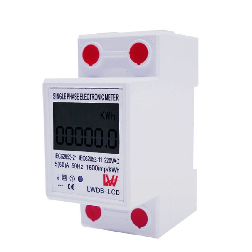 Có RESET Công tơ diện tử 1 pha 60A 220V 4 thông số đo công suất, điện áp, cường độ dòng điện,đo điện năng tiêu thụ
