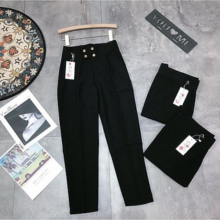Quần baggy cạp cao 4 cúc